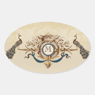 Elegantes pegatinas de casamiento con monograma