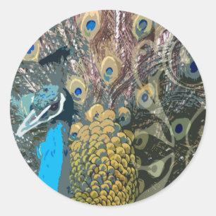 Elegantes pegatinas de casamiento con pavo real