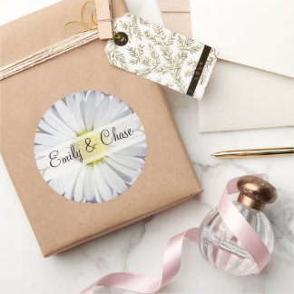 Elegantes pegatinas de casamiento de margarita