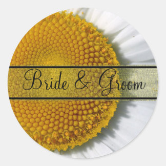Elegantes pegatinas de casamiento de margarita