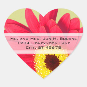 Elegantes pegatinas de casamiento rosado de Gerber