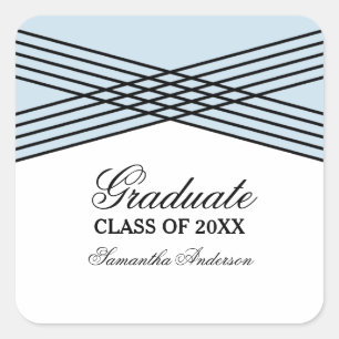 Elegantes Pegatinas de graduación azul deco