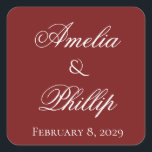 Elegantes pegatinas de la boda blanca y roja<br><div class="desc">¡Lo mejor del rojo granate es que es un color para todas las estaciones! Es romántico, regal y exuberante, y emparejado con el tipo de letra correcto puede convertirse en cualquier cosa, desde elegante a caprichosa. Fuimos con elegancia para esta suite de invitados de boda blanca y roja. Personalizable completo,...</div>