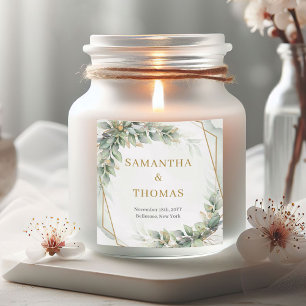 Elegantes Pegatinas de oro de boho eucalipto verde