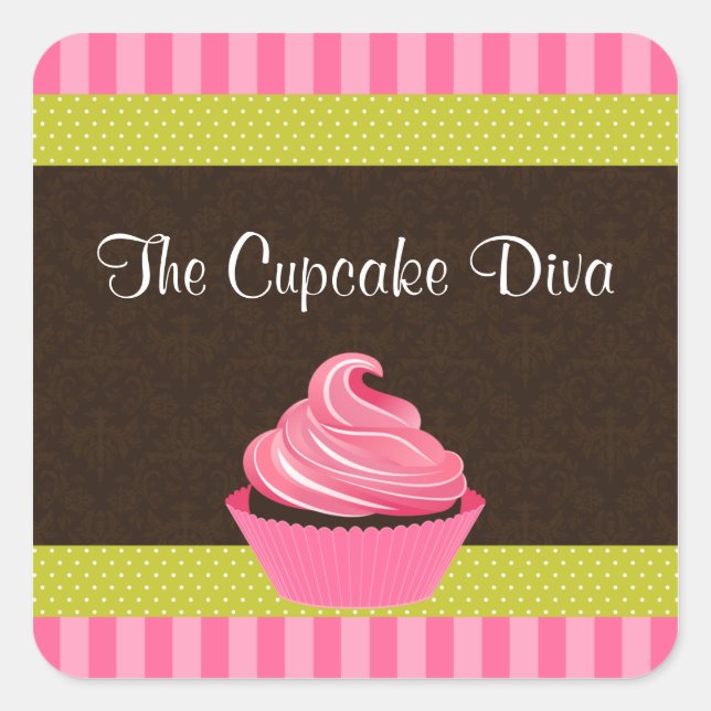 Elegantes Pegatinas de pastelería (Anverso)