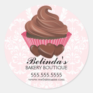 Elegantes Pegatinas de pastelería de chocolate