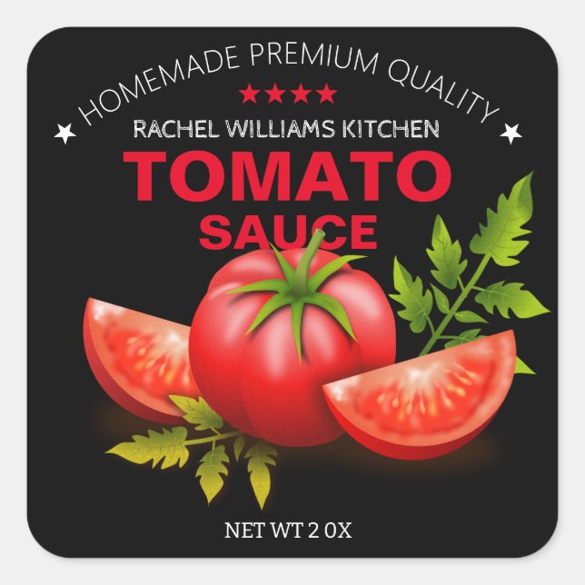 Elegantes Pegatinas de salsa de tomate Personaliza (Anverso)