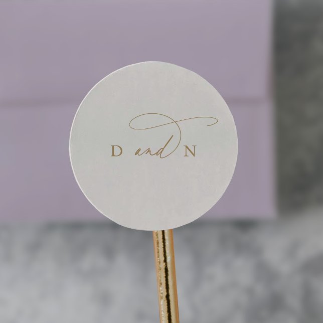 Elegantes Pegatinas de Sello para sobres de Boda d (Elegant Charm Ivory Wedding Envelope Seal Stickers)