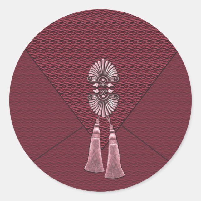 Elegantes Pegatinas de Tassel Rojo Ruby (Anverso)