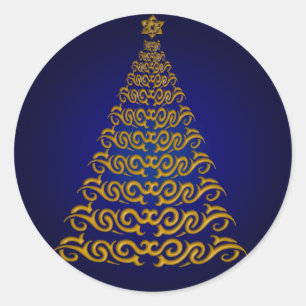 Elegantes Pegatinas del Árbol de Navidad Azul