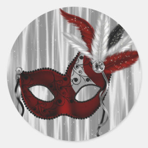 Elegantes Pegatinas Fiestas de Mascaradas Rojas