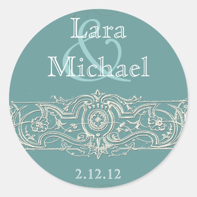 Elegantes Pegatinas Filigree Personalizados (Anverso)