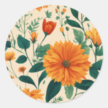 Elegantes Pegatinas florales