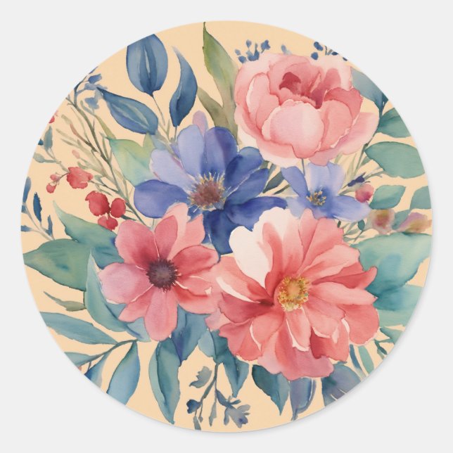 Elegantes Pegatinas florales (Anverso)