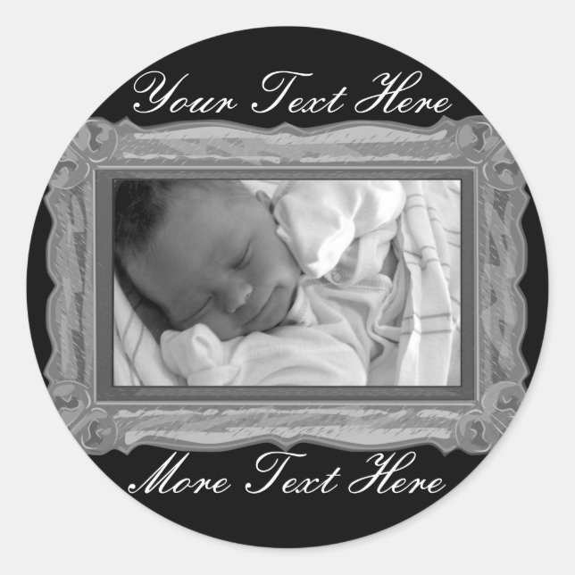 Elegantes Pegatinas Gris Frame (Anverso)