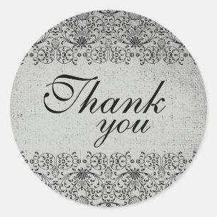 Elegantes pegatinas nupciales de damasco negro de 