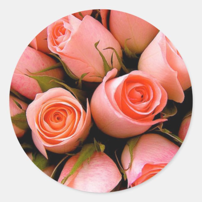 ELEGANTES PEGATINAS SELLOS PARA SOBRES ROSAS DE BO (Anverso)