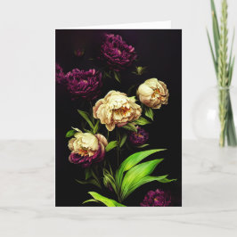 Elegantes Peonies y Rosas Tarjeta de felicitación 