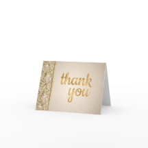 Elegantes Perlas de Oro Tarjeta de agradecimiento