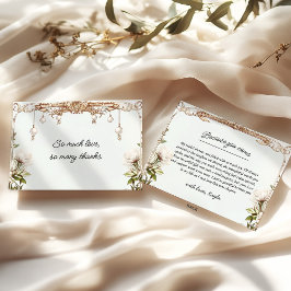 Elegantes Perlas y Prosecco Tarjeta de agradecimie