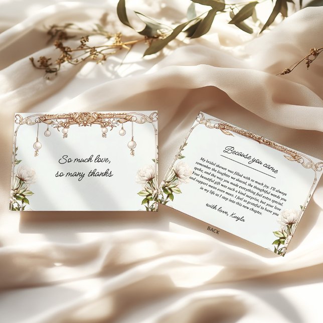Elegantes Perlas y Prosecco Tarjeta de agradecimie (Subido por el creador)