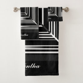 Elegantes Plazas Geométricas De Blanco Negro Y Pla