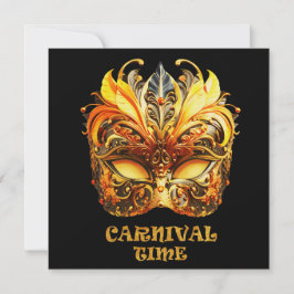 Elegantes plumas doradas máscara veneciana