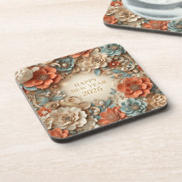elegantes posavasos florales para año nuevo