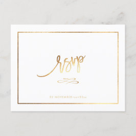 Elegantes postales Faux Gold RSVP