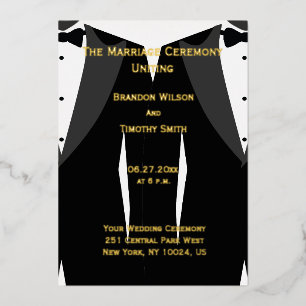Elegantes programas de boda gay Relieve metalizado