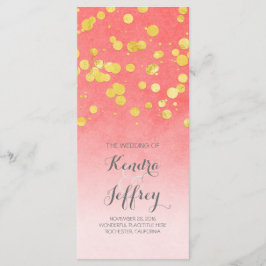 Elegantes programas de bodas de confetti de Rubor 