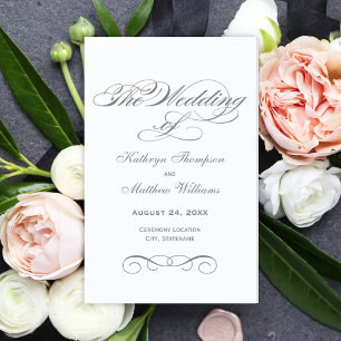 Elegantes programas de matrimonio de caligrafía gr