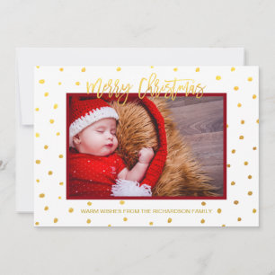 Elegantes puntos de oro blanco Feliz Navidad