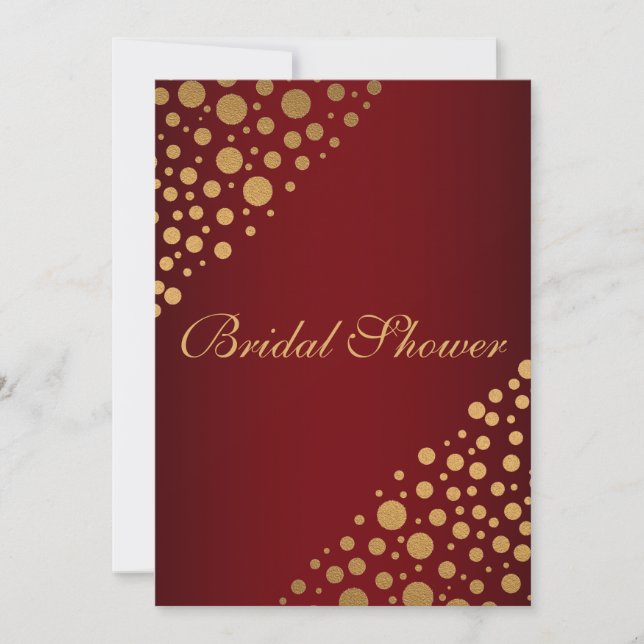 Elegantes puntos dorados invitaciones a ducha de n (Anverso)