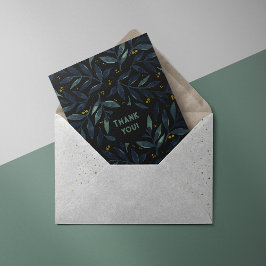 Elegantes ramas de acuarela Tarjeta de agradecimie