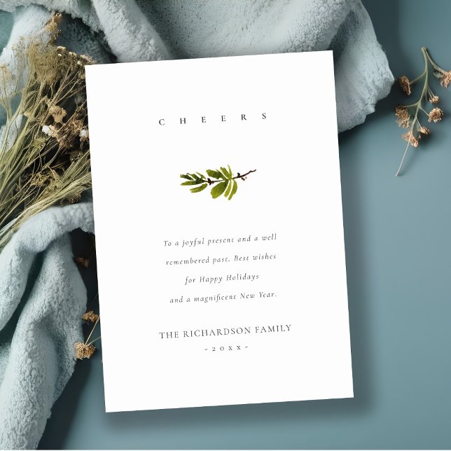 Elegantes Ramas de Pino Mínimas Feliz Navidad (Subido por el creador)