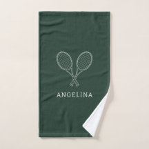 Elegantes raquetas de tenis verdes con nombre de j