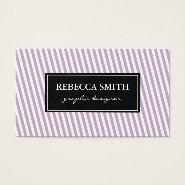 Elegantes rayas blancas de lavanda (Frente)