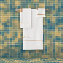 Elegantes rayas monogramadas modernas chic de oro 