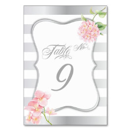 Elegantes rayas plateadas Tarjeta de mesa de hidra