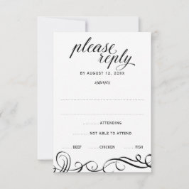 Elegantes Remolinos de Boda RSVP con elección de c