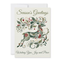 Elegantes Reno Renos Retro Verde Menta Navidad Úni