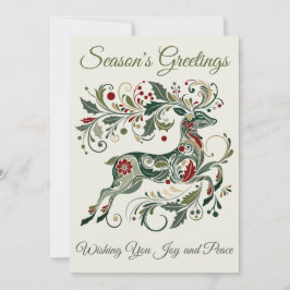 Elegantes Reno Renos Retro Verde Menta Navidad Úni