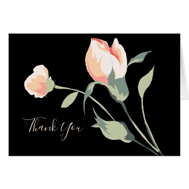 Elegantes rosales rosadas con fondo negro (Anverso (Horizontal))