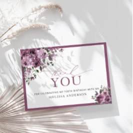 Elegantes Rosas 100 cumpleaños tarjeta de agradeci