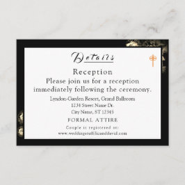 Elegantes Rosas Bodas Católicos Tarjeta de Gabinet