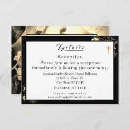 Elegantes Rosas Bodas Católicos Tarjeta de Gabinet