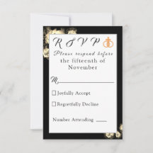 Elegantes Rosas Bodas Católicos Tarjeta de Respues