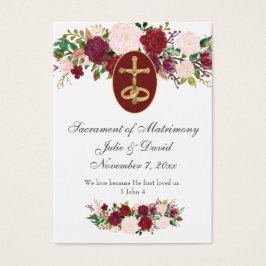 Elegantes Rosas católicos Oración Boda Tarjeta San