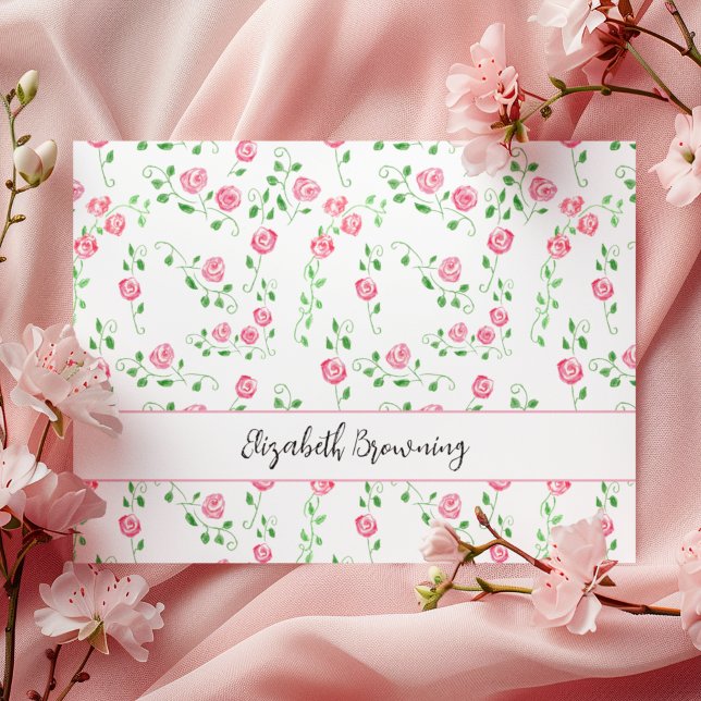 Elegantes Rosas de acuarela Girly Stationery Perso (Romantic hand-drawn red and pink roses can make catching up on your correspondence a pleasure!)